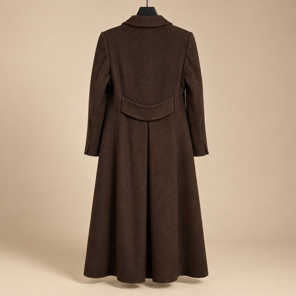 Anne Klein II Long Brown Wool Blend Coat Women's Outerwear - Wool / Brown / 6 - Picture 2 of 15
